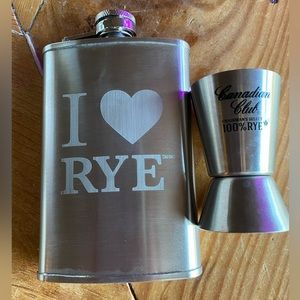 Canadian Club Flask & Shotglass